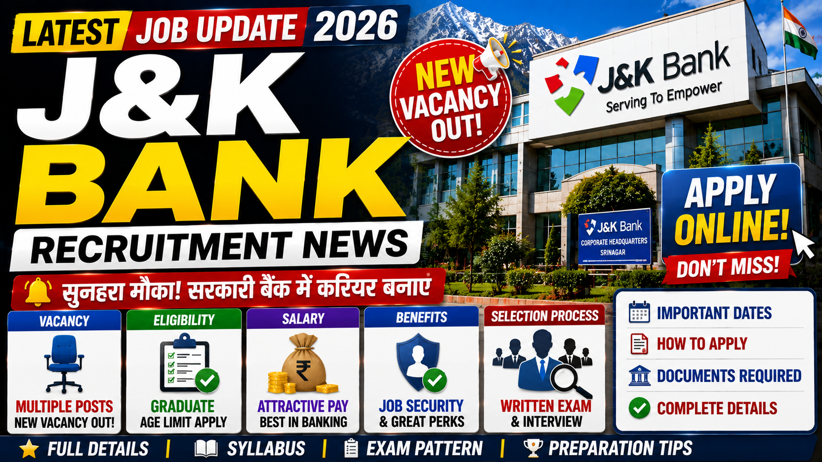J&K Bank latest job update 2026