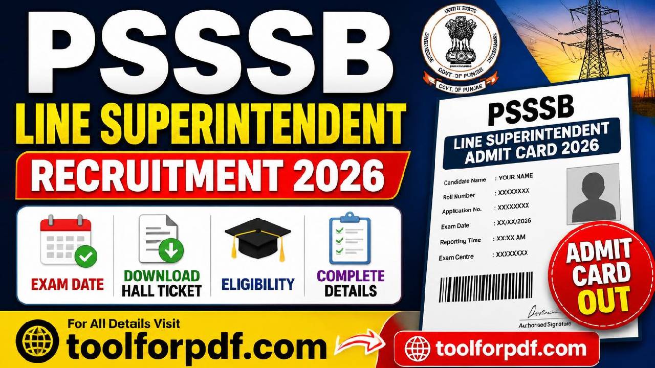 PSSSB Line Superintendent Recruitment 2026